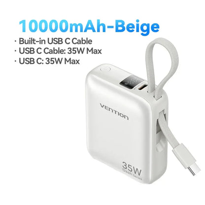 35W Mini Power Bank 10000mAh PD Fast Charging Portable