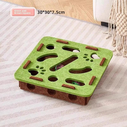 Cat Puzzle Toy Felt Puzzle Box Cat Exercise Toy With Ball Indoor Sports Entertainment Hunting Cat Toys For Indoor Cats - Urbizia