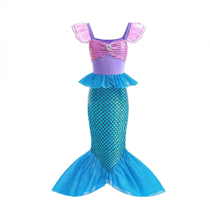Mermaid Birthday Party Dress for Girls – Summer Mermaid Costume