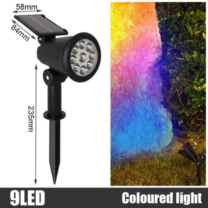 Garden 9 LED Solar Powered Light Adjustable Solar Spotlight Outdoor IP65 Waterproof Landscape Lamp Villa Night Decor Light