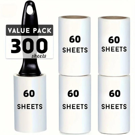 Extra-Sticky Lint Roller for Pet Hair – 60 or 300 Sheets