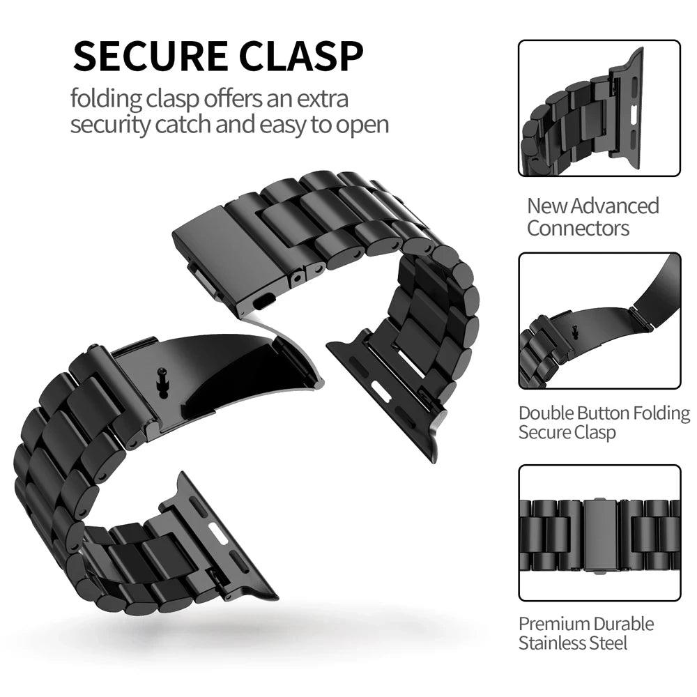 Stainless Steel Strap For Apple Watch Band 45mm Ultra 49mm 41mm 40mm 44mm 46mm Strap Metal Bracelet For Iwatch Series 11 10 42mm