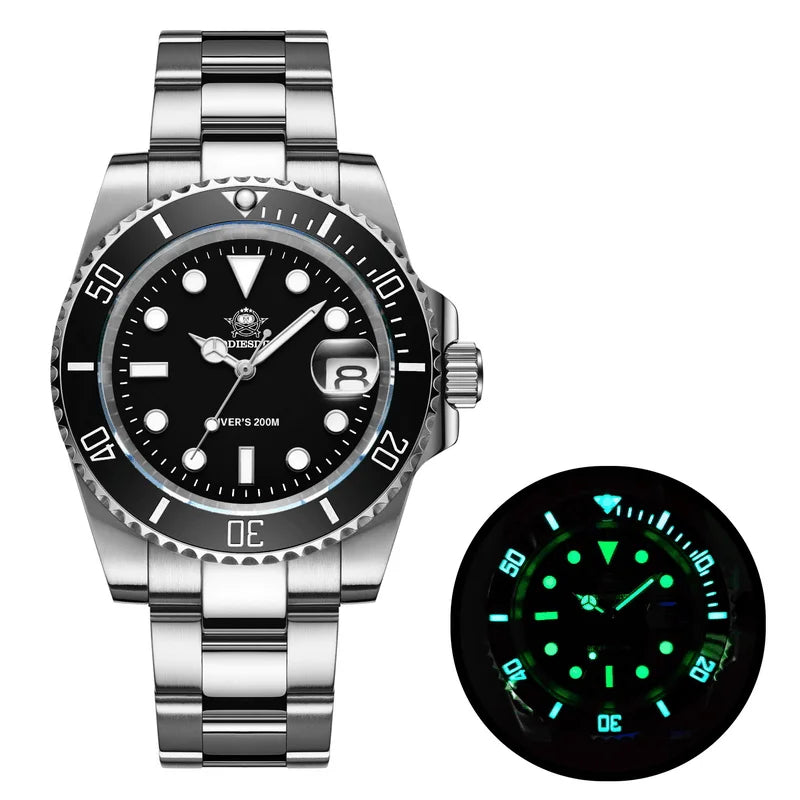 ADDIESDIVE Stainless Steel Watch Men's European and American Business Leisure Quartz Watch Waterproof Outdoor Sports Watch