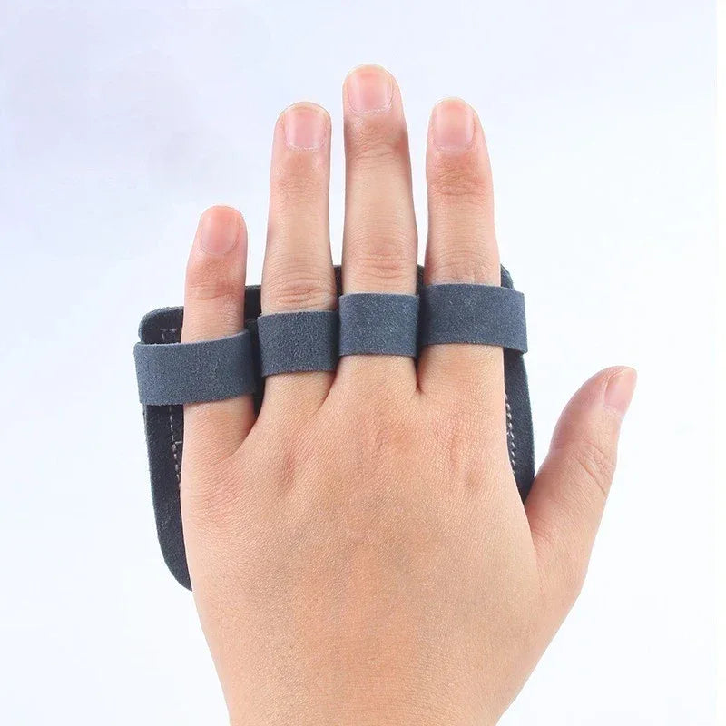 1 Pair Cowhide Bodybuilding Gym Gloves Four-finger Palm Protection Anti-slip Wear-resistant Fitness Sports Training Palm Guard - Urbizia