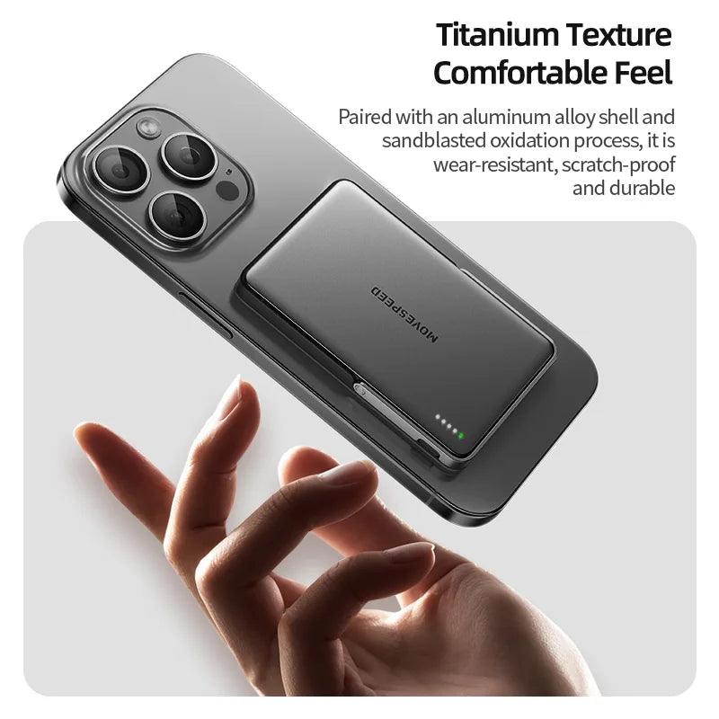 MOVESPEED S05Pro Magnetic Power Bank 5000mAh Wireless External Battery with Stand for MagSafe Powerbank for iPhone 16 15 Samsung