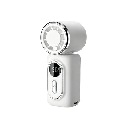 Mini Small Fan Portable Handheld Cooling Turbo Fan 5 Speeds 3000mAh LED Display 180° Adjustable Clip Type-C Rechargeable Fans