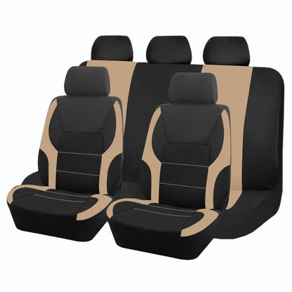 AUTO PLUS Sports Universal Polyester Car Seat Cover Set Fit Most Car Plain Fabric Bicolor Stylish Car Accessories Seat Protector