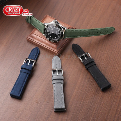 20mm 22mm Waterproof Sailcloth Watch Strap Two-Sided Nylon Watchband Quick Release Band Universal Sport Belt for Men Bracelet
