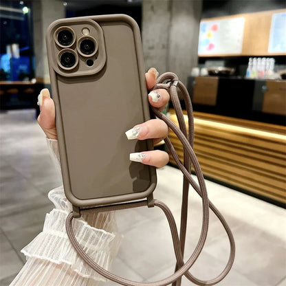 Crossbody Adjustable Lanyard Soft Case for iPhone