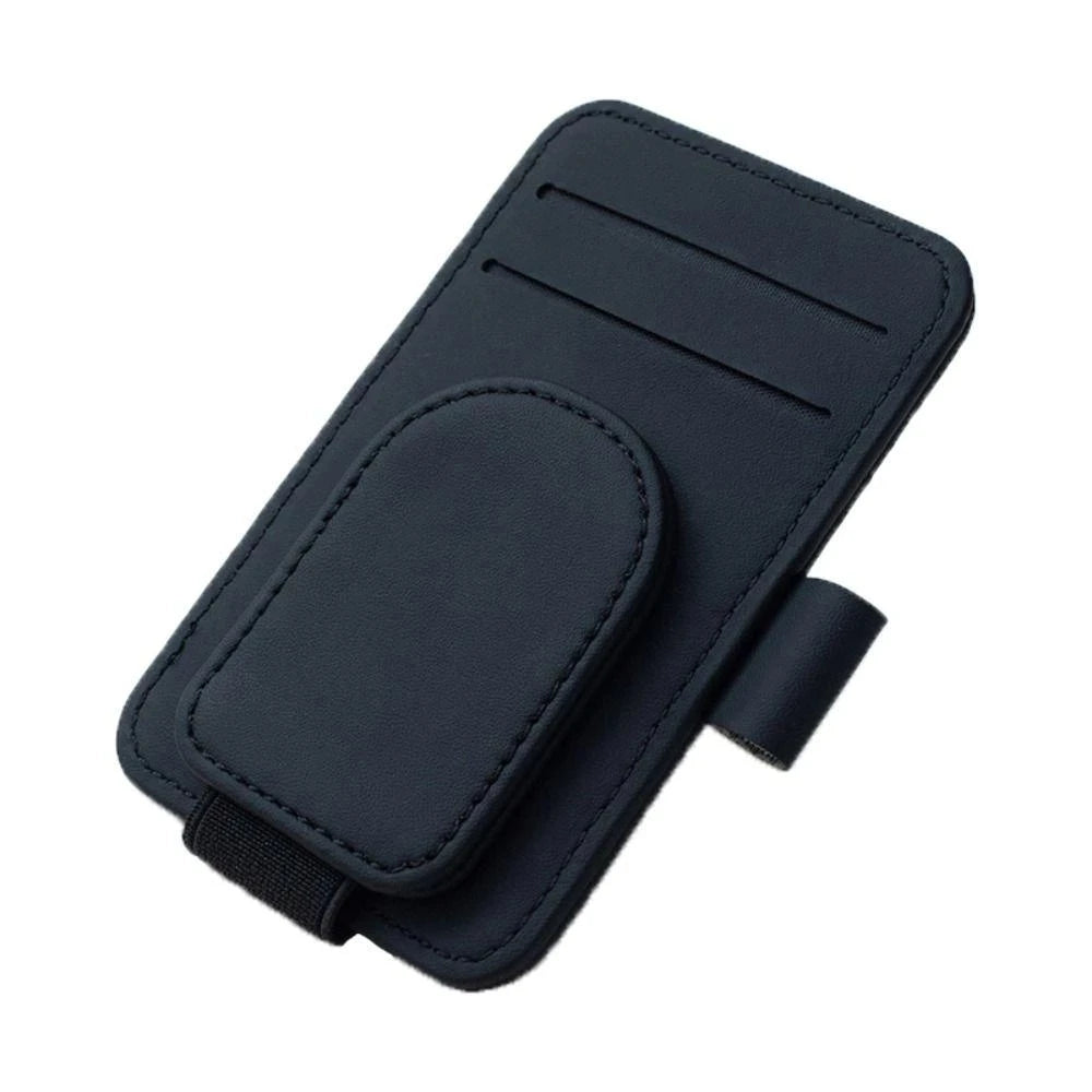 Car Sunglasses Holder Sun Visor Glasses Clip Multifunction Leather Eyeglasses Hanger Portable Ticket Card Clip Car Accessories