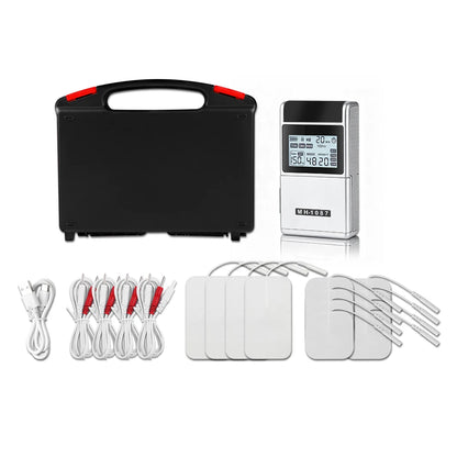 Digital TENS Unit Machine 4-Channel Tens Electrostimulator Rechargeable Body Muscle Stimulator with 20 Intensity for Pain Relief