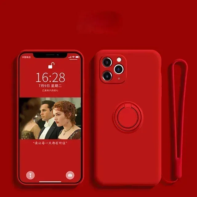 Liquid Silicone Ring Holder Case for Samsung Galaxy