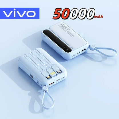 120W Fast Charging Power Bank with Built-in Cables