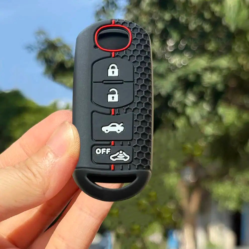 For Mazda 2 3 6 CX-5 CX-3 CX-9 CX-7 MX-5 Silicone Key Case With Keychain Protection Cover Car Key