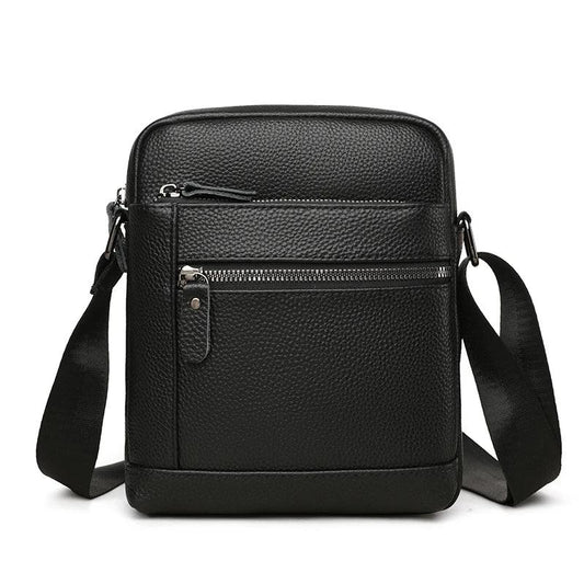 Men's Luxury Designer Genuine Leather Bag Simple Business Casual Shoulder Bag Multiple Pockets Small Crossbody Bags for Men