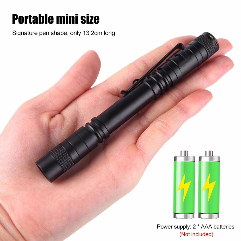 Mini Portable LED Pen Light Pocket Ultra Bright High Lumens Handheld Flashlight Linterna Torch For Camping Outdoor Emergency