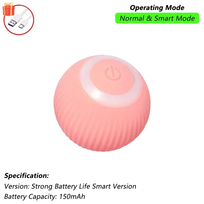 Dog Cat Interactive Ball Toy Automatic Rolling Ball Faux Tail Rechargeable Smart Pet Electric Toy Dog Cat Training Imitate Mouse - Urbizia
