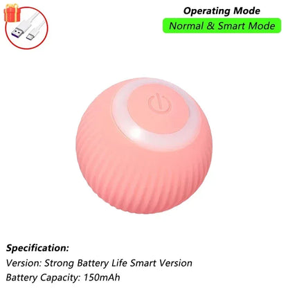 Dog Cat Interactive Ball Toy Automatic Rolling Ball Faux Tail Rechargeable Smart Pet Electric Toy Dog Cat Training Imitate Mouse - Urbizia