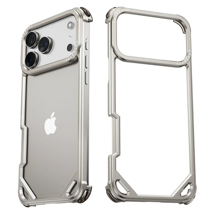 Eary Frameless Case for iPhone 17 Pro Max Air for Magsafe Metal Shockproof Protective Phone Cover Aluminum Alloy Anti-Drop Shell