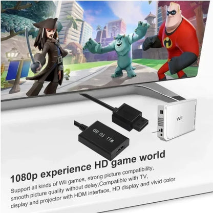 1080P Wii to HDMI Compatible Video and Audio Adapter Wii to HDMI Compatible Adapter Converter HD Supports Wii HD Monitor