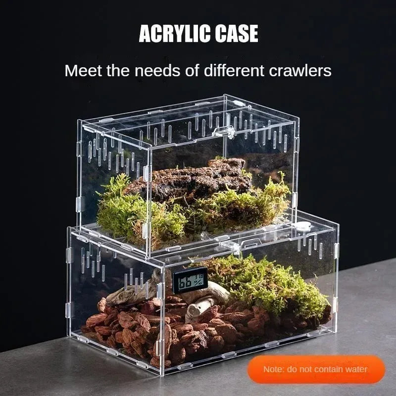 Reptile Habitat Terrarium Breeding Box Acrylic Case Nano Arboreal Tarantula Enclosure Spider Scorpion Bearded Dragon Habitat - Urbizia