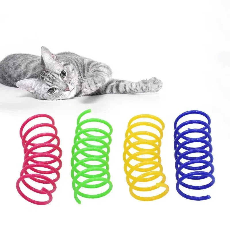 Pet Cat Toys Wide Durable Heavy Gauge Cat Spring Toy Colorful Springs Cat Pet Toy Coil Spiral Springs Pet Intera - Urbizia