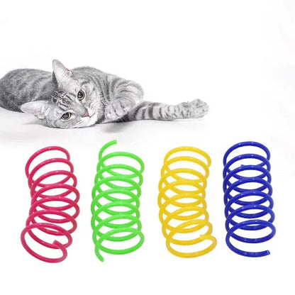 Pet Cat Toys Wide Durable Heavy Gauge Cat Spring Toy Colorful Springs Cat Pet Toy Coil Spiral Springs Pet Intera - Urbizia