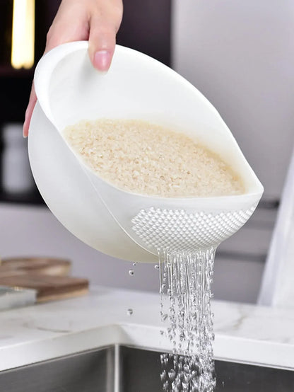 Multi-Purpose Rice & Fruit Drain Basket with Handle