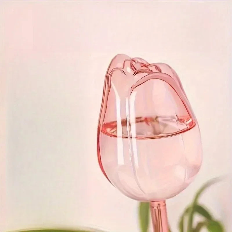 Pink tulip plant watering balls, suitable for indoor and outdoor plants, automatic plant drippers, and automatic watering - Urbizia