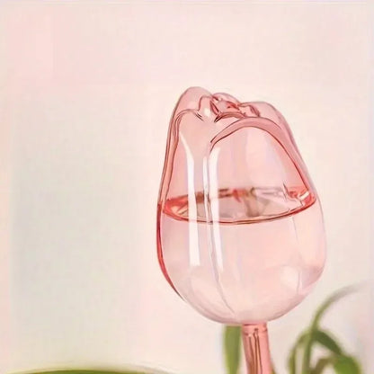 Pink tulip plant watering balls, suitable for indoor and outdoor plants, automatic plant drippers, and automatic watering - Urbizia