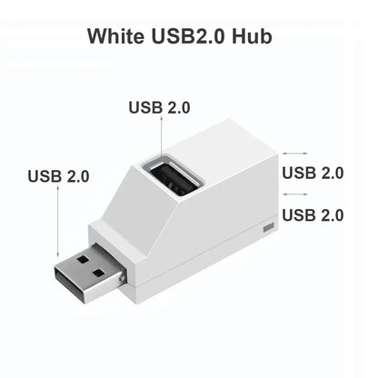 USB 3.0 1-to-3 Port Mini Hub Adapter Splitter