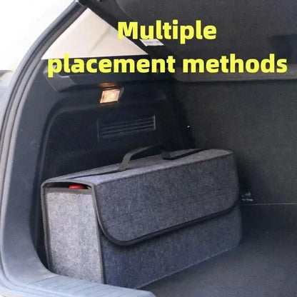 Gray Black Anti Slip Car Trunk Organizer Bag Multi Compartment Soft Felt Storage Box for Boot Tools & Auto Accessories - Urbizia