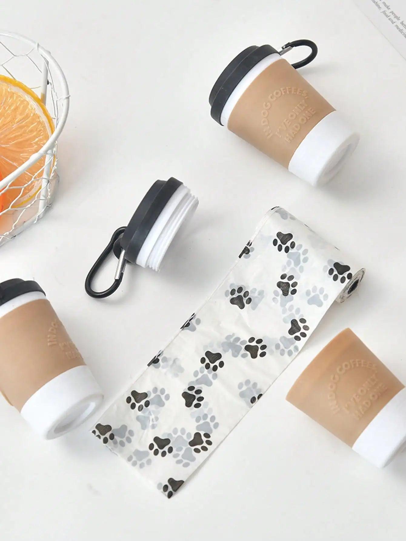 Coffee Cup Pet Waste Bag Dispenser, Portable Outdoor Dog Walking Poop Bag Holder