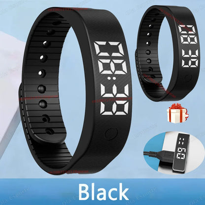 2026 Outdoor Smartwatch Sports Bracelet Vibration Alarm Clock Reminder Sleep Monitoring 24 Hours Pedometer Rechargeable Bracelet
