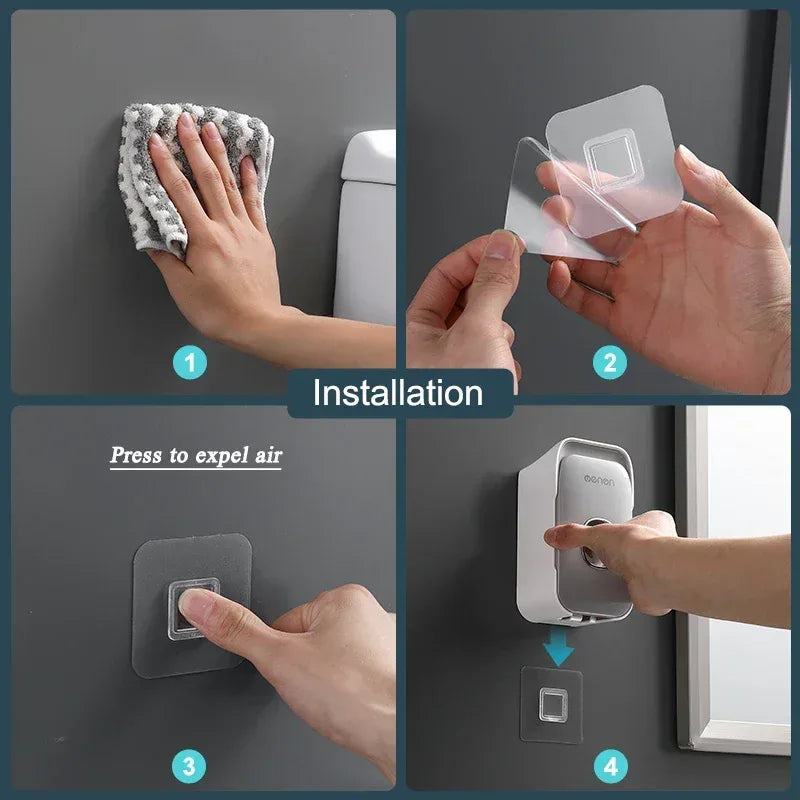 Automatic Toothpaste Dispenser & Wall-Mounted Toothbrush Holder - Urbizia