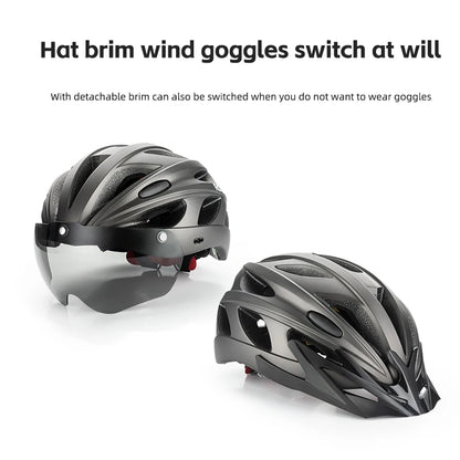 ROCKBROS Cycling Helmet Lightweight Integrated Helmet Head Protection Safety Helmet With Goggles Men Women MTB Road Bike Helmet