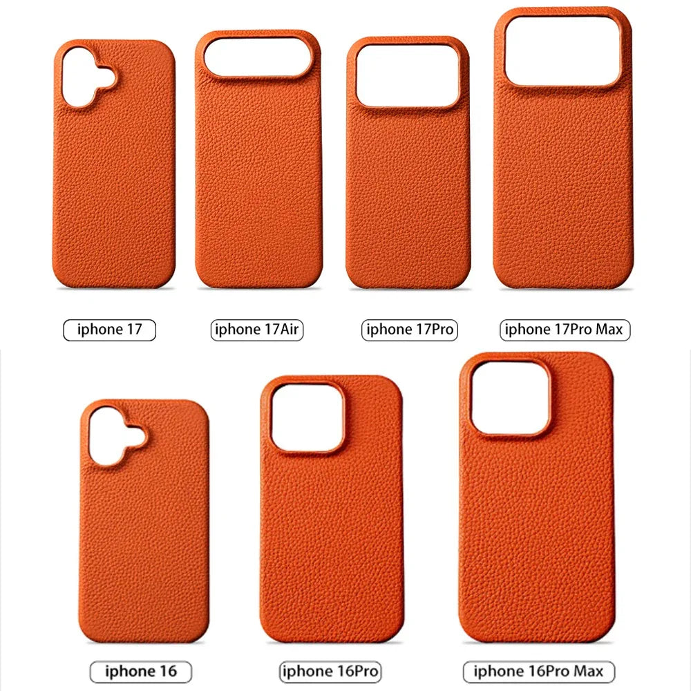 LANGSIDI MagSafe Lychee Leather Case for iPhone 15, 16 & 17