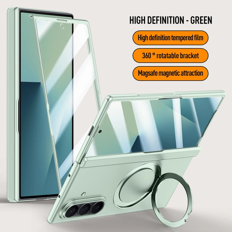 For Samsung Galaxy Z Fold 7 Case Luxury Magsafe Ring Stand Magnetic Protective Back Cover case For Z Fold 7 Sleeve