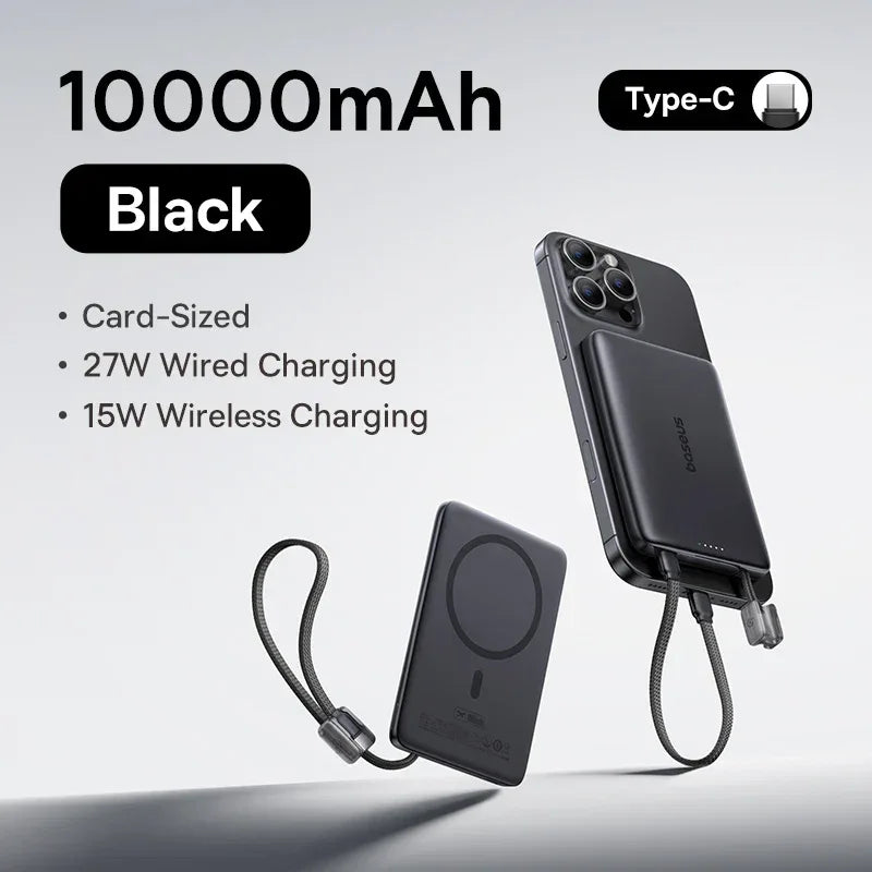 10000mAh Magnetic Power Bank 27W PD Fast Charging Slim