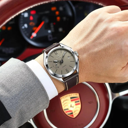 POEDAGAR Original Fashion Male Wristwatch Leather Quartz Business Men Watch Waterproof Luminous Date Elegant Men's Watches Reloj