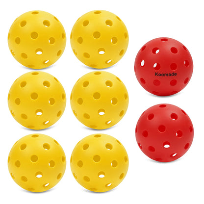 KOOMADE 40-Hole Outdoor Pickleballs 8/16Pcs Official USAPA Standard 74mm 26g Durable Tournament Training Balls All Weather Play