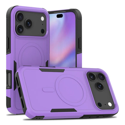 Premium 2IN1 Heavy Armor Magnetic Charging Case for iPhone 18 17 Air 16 15 14 Plus 13 12 Pro Max Shockproof Matte Protect Cover
