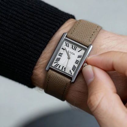 CILOA Silver Square Watch Men's Simple High Quality Light Luxury Gift Fashion Waterproof Compact Quartz Watch