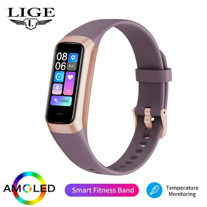 LIGE Amoled Smart Watch Men Smart Band Women Heart Rate Blood Smartwartch Waterproof Smart Bracelet Sport Fitness Tracker 2026 - Urbizia