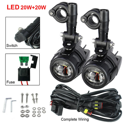 Auxiliary Lights LED Spot Driving Fog Lights for R1200GS F800GS K1600 Universal Motorcycle 40W 6000K Fog Lamps