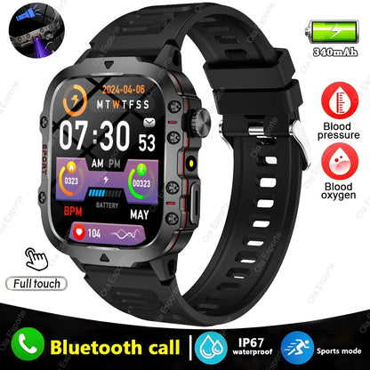 2025 New Military Smart Watch Men IP68 5ATM Outdoor Sports Fitness Tracker Health Monitoring 1.81Inch Bluetooth Calls Smartwatch - Urbizia