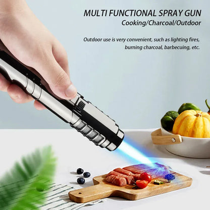 Torch Lighters Straight Jet-Flame Butane Lighter 18cm Portable Brightfire with Lock for Camping BBQ Cooking - Urbizia