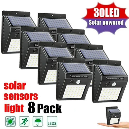 6/30 LED Solar Light PIR Motion Sensor Wall Light Outdoor Solar Lamp Waterproof Solar Powered Sunlight Street Lamp Garden Decor - Urbizia