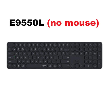 Rapoo 9560M Wireless Keyboard and Mouse Combo E9550L USB-C Rechargeable 110-Key Ultra-Thin Keyboard and MT760SE Wireless Mouse