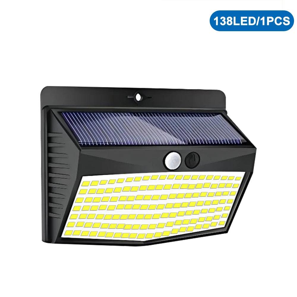 Outdoor Solar Light 468/208/138 LED Outdoor Solar Light LED Solar Security Lights Garden Waterproof 3 Modes Wall Lamp Fence Yard